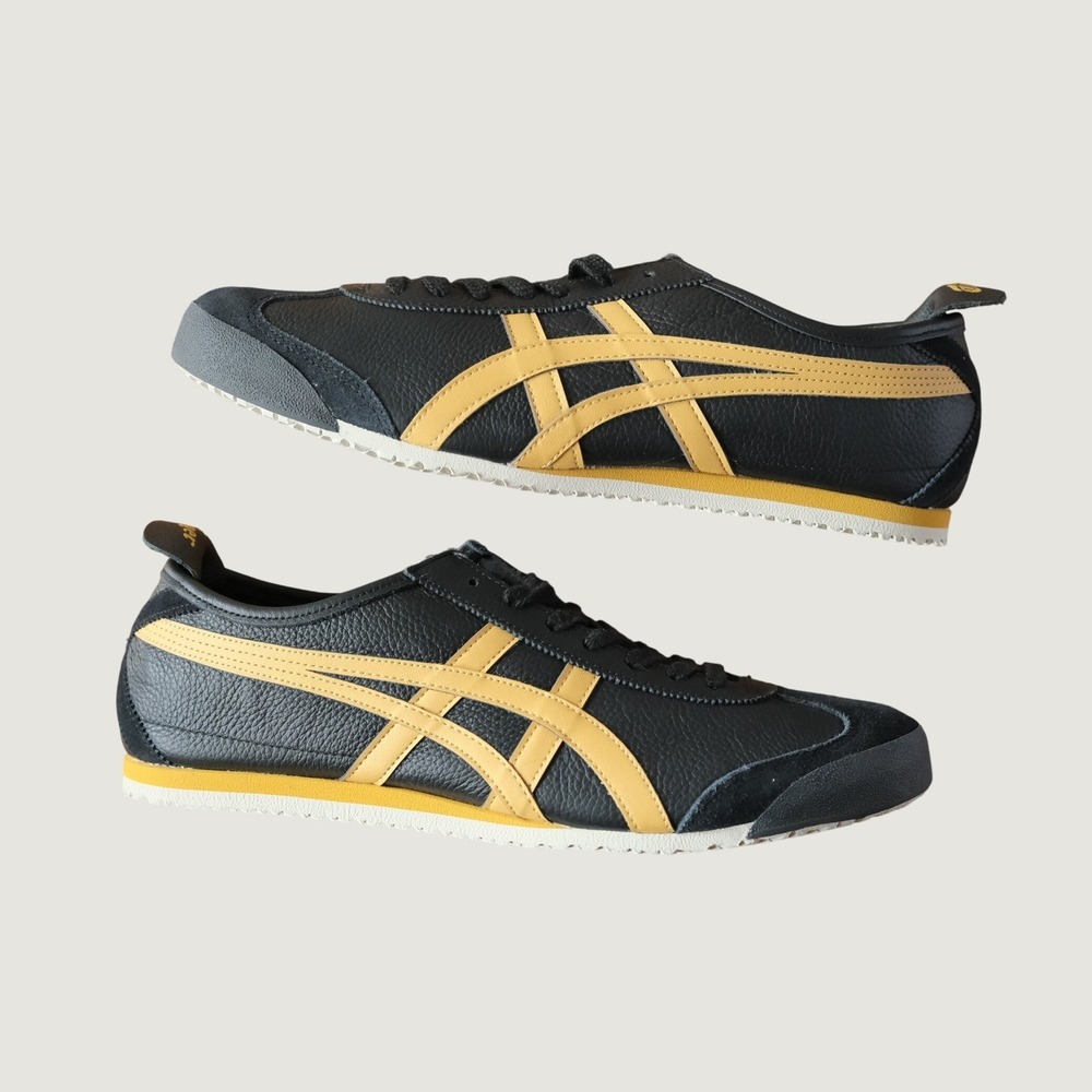 Onitsuka Tiger Mexico 66 Mens Black Honey Gold Vintage Y2K Size 9 Sneakers